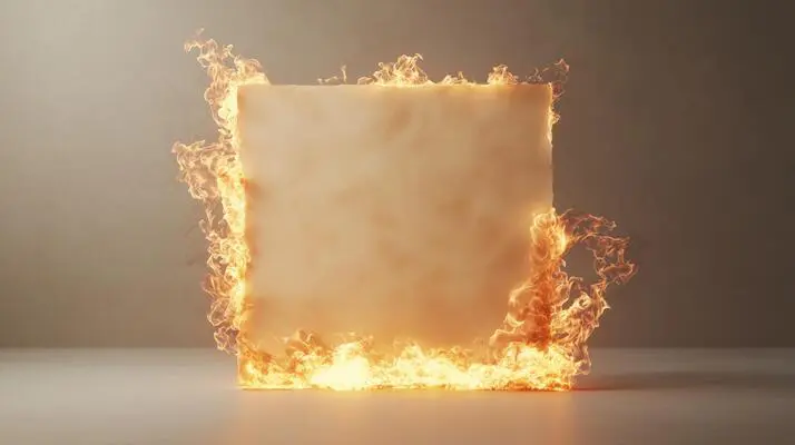 burning-square-sheet-with-flames-engulfing-edges-against-a-smoky-background-photo burning-square-sheet-with-flames-engulfing-edges-against-a-smoky-background-photo